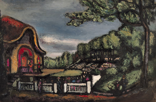 辻愛造《遊園の余興場》1931年 油彩画 西宮市大谷記念美術館蔵