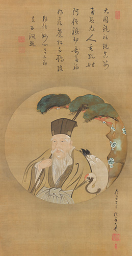 酒井抱一《円相に寿老図》個人蔵